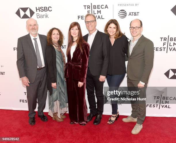 Dr. Stephen Tower, Angie Firmalino, Amy Herdy, Kirby Dick, Amy Ziering and guest attend the "Bleeding Edge" premiere during the 2018 Tribeca Film...