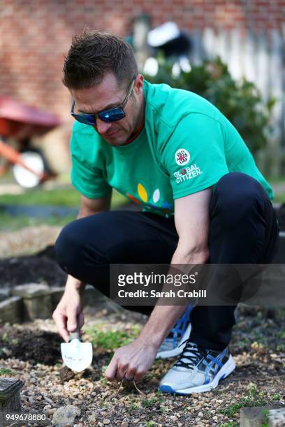 Series driver, JJ Yeley helps landscape during the Comcast Cares Day project supporting the Virginia Home for Boys & Girls on April 21, 2018 in...