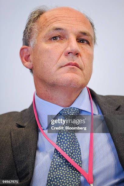 Pierre-Andre de Chalendar, chief executive officer of Cie. De Saint-Gobain SA, attends the 2009 MEDEF Summer University in Jouy-en-Josas, near Paris,...