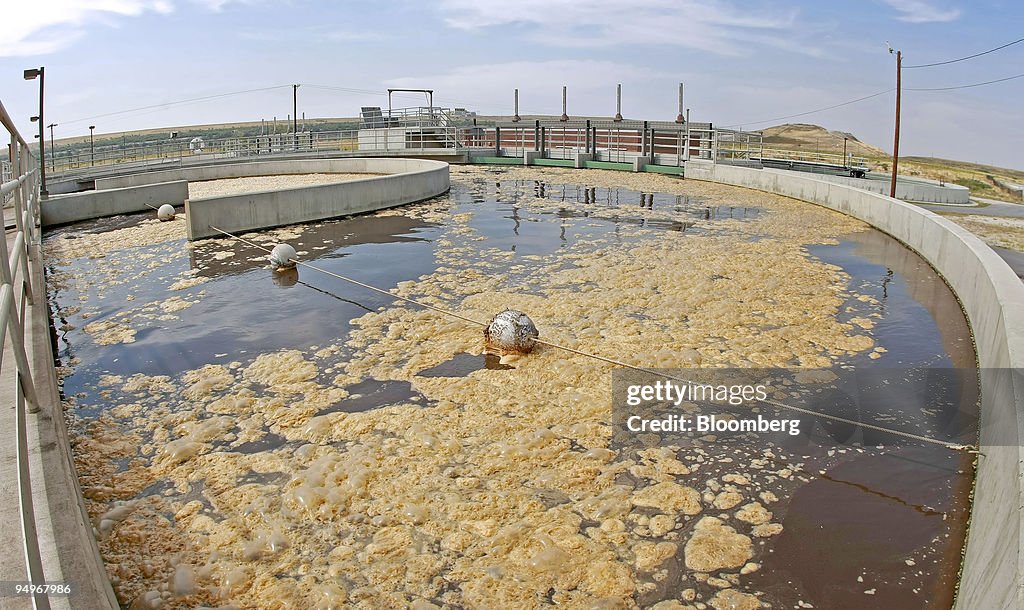 Waste water moves through a 50-year-old waste treatment plan