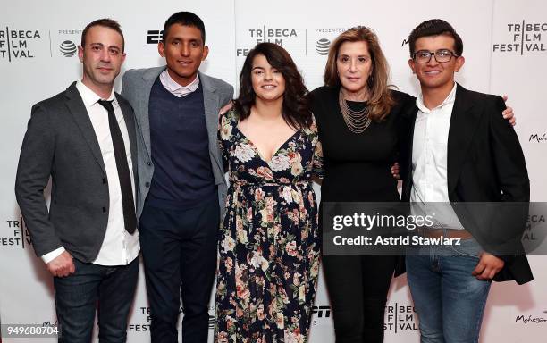 Matt Ogens, Erik Espinoza Villa, Shyanne Murguia, Paula Wagner and Francisco Mata attend "Home + Away" during 2018 Tribeca Film Festival at the...