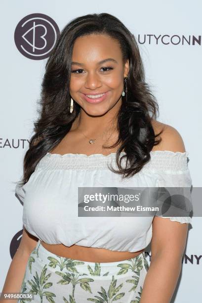 Nia Sioux attends Beautycon Festival NYC 2018 - Day 1 at Jacob Javits Center on April 21, 2018 in New York City.