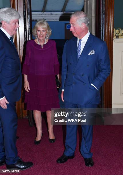 Camilla, Duchess of Cornwall and Prince Charles, Prince of Wales arrive at the Royal Albert Hall to attend a star-studded concert to celebrate the...