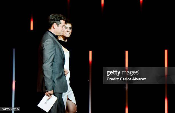 Jorge Sanz and Maria Leon during the 21th Malaga Film Festival closing ceremony at the Cervantes Teather on April 21, 2018 in Malaga, Spain.