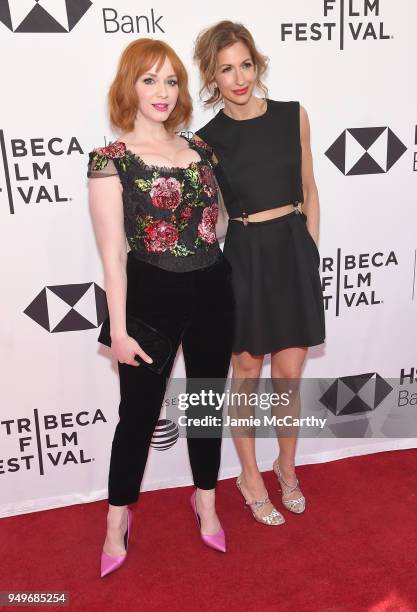 Christina Hendricks and Alysia Reiner attend the "Egg" screening during 2018 Tribeca Film Festival at SVA Theatre on April 21, 2018 in New York City.