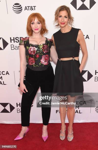 Christina Hendricks and Alysia Reiner attend the "Egg" screening during 2018 Tribeca Film Festival at SVA Theatre on April 21, 2018 in New York City.