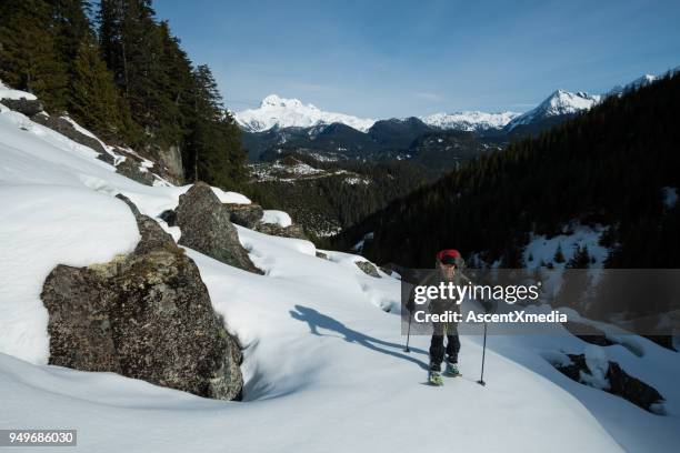 male backcountry ski touring - pemberton valley stock pictures, royalty-free photos & images