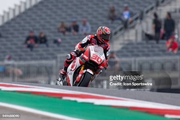 Honda IDEMITSU Takaaki Nakagami in action during Free Practice 3 for the Grand Prix of the Americas MotoGP race on April 21, 2018 at Circuit of The...