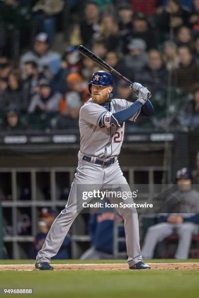 Houston Astros center fielder Derek Fisher at bat during a game between the and the Houston Astros the Chicago White Sox on April 20 at Guaranteed...