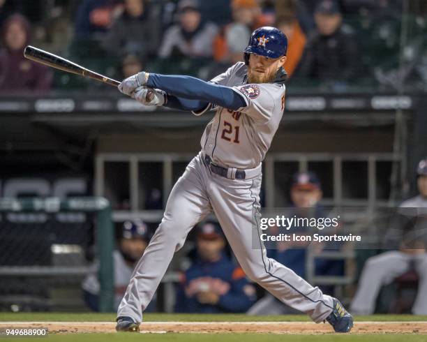 Houston Astros center fielder Derek Fisher at bat during a game between the and the Houston Astros the Chicago White Sox on April 20 at Guaranteed...