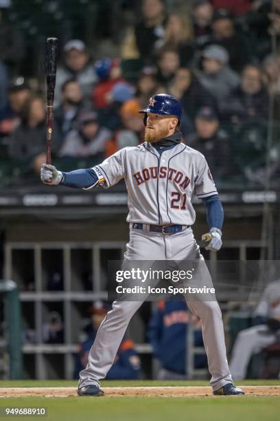 Houston Astros center fielder Derek Fisher at bat during a game between the and the Houston Astros the Chicago White Sox on April 20 at Guaranteed...