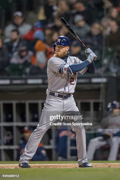 Houston Astros center fielder Derek Fisher at bat during a game between the and the Houston Astros the Chicago White Sox on April 20 at Guaranteed...