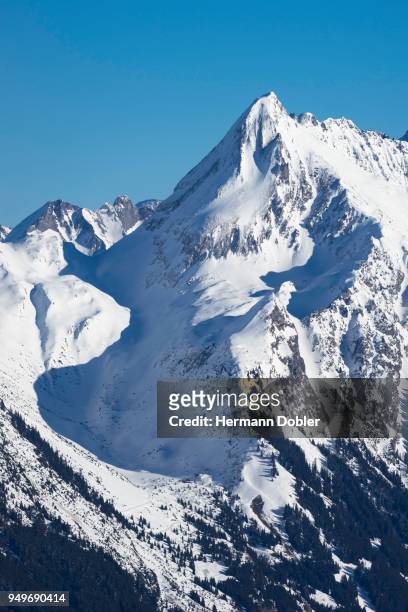 mountain brandberger kolm in winter, zillertaler alps, mayrhofen, zillertal, tyrol, austria - マイヤーホーフェン ストックフォトと画像