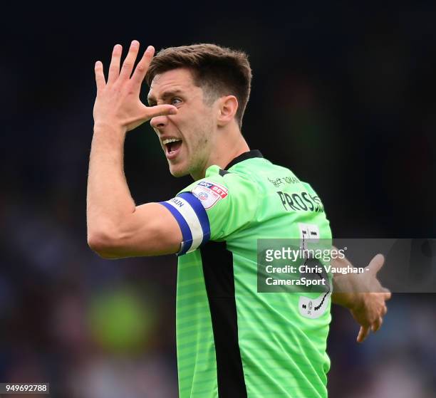 Colchester United's Luke Prosser during the Sky Bet League Two match between Lincoln City and Colchester United at Sincil Bank Stadium on April 21,...