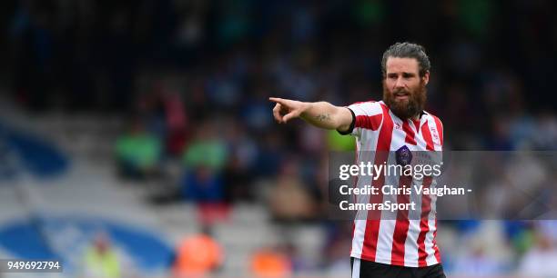 Lincoln City's Michael Bostwick during the Sky Bet League Two match between Lincoln City and Colchester United at Sincil Bank Stadium on April 21,...