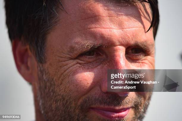 Lincoln City manager Danny Cowley during the pre-match warm-up prior to the Sky Bet League Two match between Lincoln City and Colchester United at...