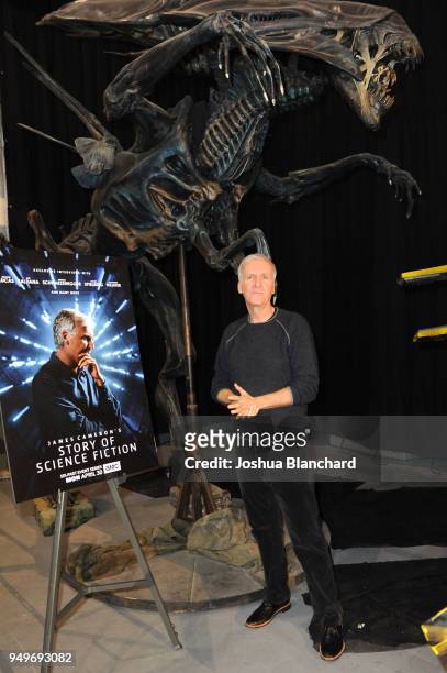 Director James Cameron attends AMC James Cameron's Story of Science Fiction Launch - Visionaries on April 21, 2018 in Manhattan Beach, California.