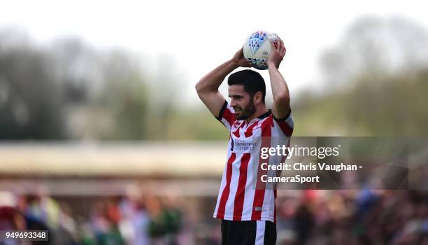 Lincoln City's Sam Habergham during the Sky Bet League Two match between Lincoln City and Colchester United at Sincil Bank Stadium on April 21, 2018...