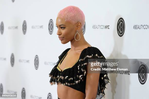 Sharam Diniz attends Beautycon Festival NYC 2018 - Day 1 at Jacob Javits Center on April 21, 2018 in New York City.