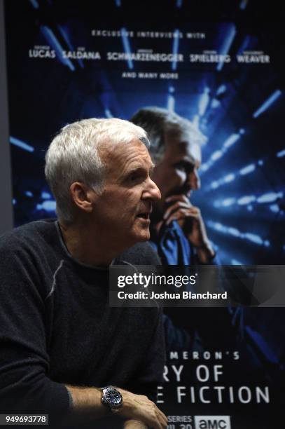 Director James Cameron attends AMC James Cameron's Story of Science Fiction Launch - Visionaries on April 21, 2018 in Manhattan Beach, California.