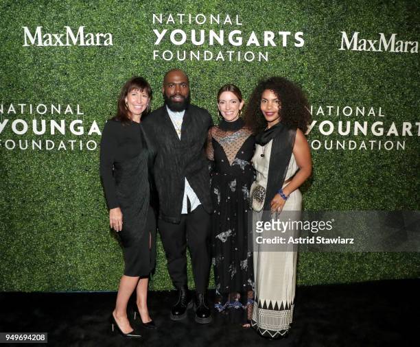 Lisa Leone, Derrick Adams, President & CEO, YoungArts Carolina Garcia Jayaram, and Dejha Carrington attend National YoungArts Foundation New York...