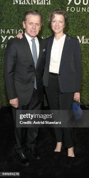 Mikhail Baryshnikov and Lisa Rinehart attend National YoungArts Foundation New York Gala at The Metropolitan Museum of Art on April 18, 2018 in New...