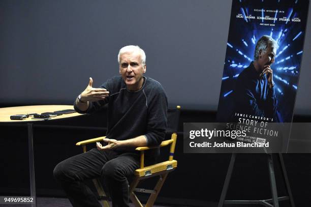 Director James Cameron attends AMC James Cameron's Story of Science Fiction Launch - Visionaries on April 21, 2018 in Manhattan Beach, California.