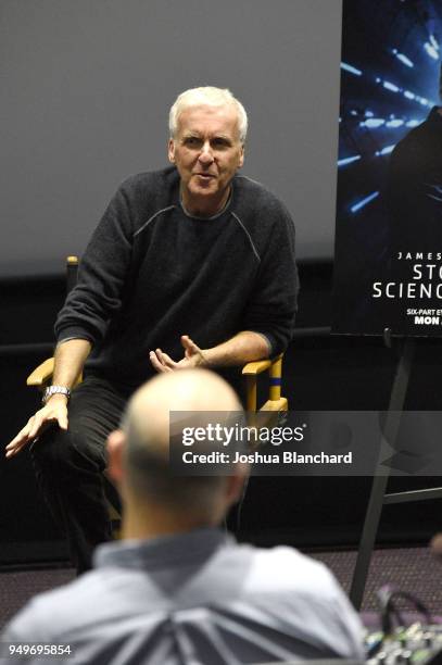 Director James Cameron attends AMC James Cameron's Story of Science Fiction Launch - Visionaries on April 21, 2018 in Manhattan Beach, California.