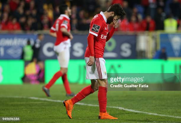 Benfica forward Rafa Silva from Portugal reaction after missing a goal opportunity during the Primeira Liga match between GD Estoril Praia and SL...