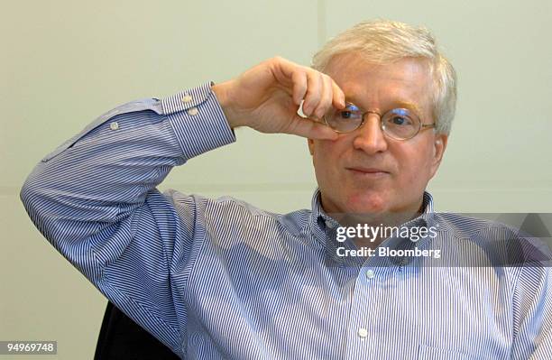 Scott Kalb, chief investment officer of Korea Investment Co., adjusts his glasses during an interview in Seoul, South Korea, on Tuesday, July 21,...