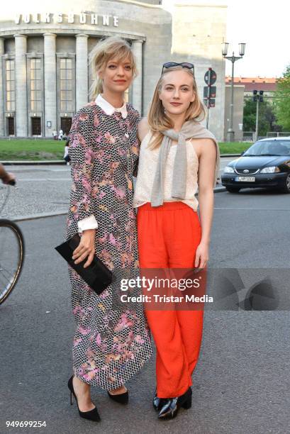 Heike Makatsch and Elisa Schlott during the premiere 'Fremde Tochter' at Babylon on April 21, 2018 in Berlin, Germany.