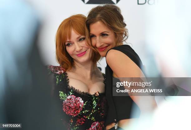 Christina Hendricks and Alysia Reiner attend the 'Egg' screening during 2018 Tribeca Film Festival at SVA Theatre on April 21, 2018 in New York City.