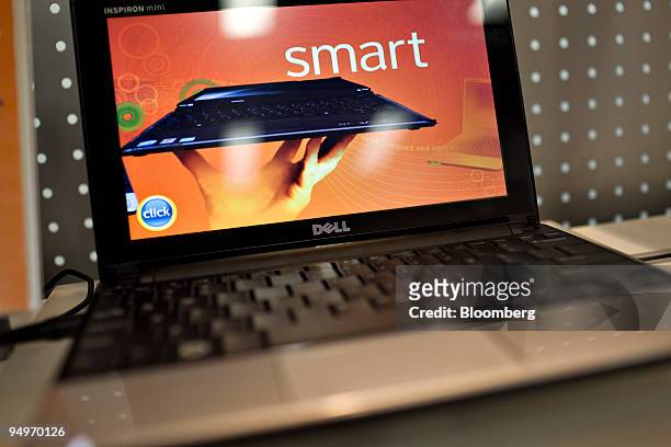 Dell netbook sits on display inside an AT&T store in New York, U.S, on Thursday, July 23, 2009. AT&T Inc., Verizon Communications Inc., and Sprint...
