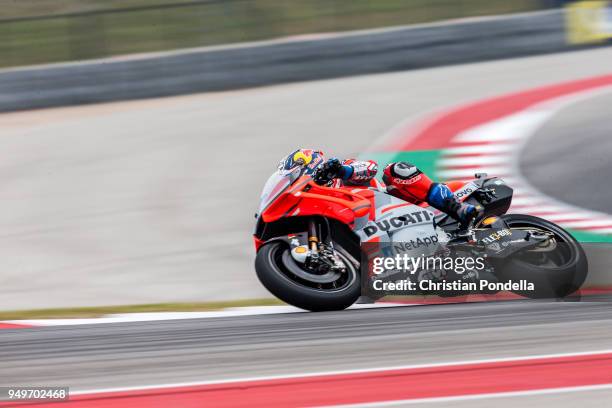 Andrea of Dovizioso rounds the bend during the MotoGP Red Bull U.S. Grand Prix of The Americas - Free Practice 3 at Circuit of The Americas on April...