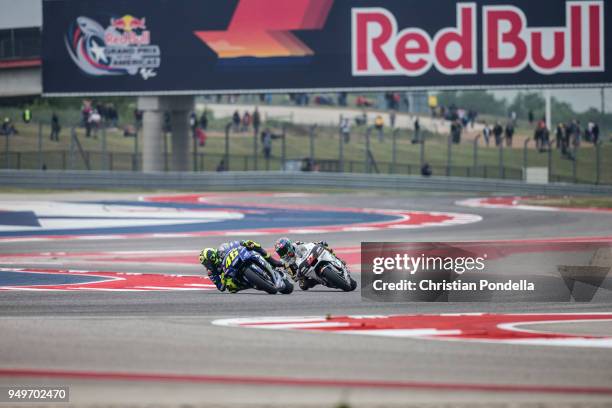 Valentino Rossi of Italy rounds the bend during the MotoGP Red Bull U.S. Grand Prix of The Americas - Free Practice 3 at Circuit of The Americas on...