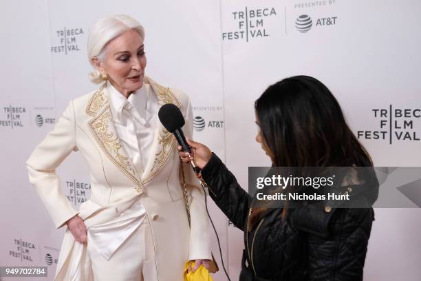 Carmen Dell'Orefice attends a screening of "Yellow Is Forbidden" during the 2018 Tribeca Film Festival at Cinepolis Chelsea on April 21, 2018 in New...