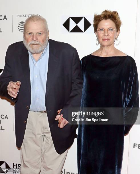 Actors Brian Dennehy and Annette Bening attend the premiere of "The Seagull" during the 2018 Tribeca Film Festival at BMCC Tribeca PAC on April 21,...