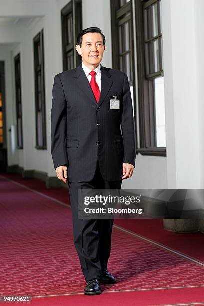 Ma Ying-jeou, Taiwan's president, arrives for an interview at the presidential office in Taipei, Taiwan, on Friday, July 31, 2009. Taiwan President...