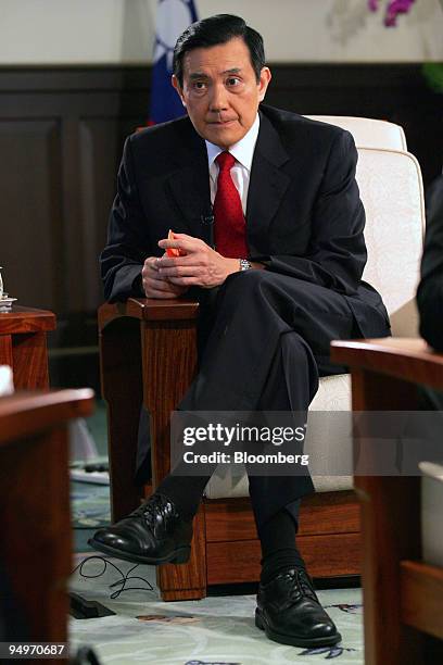 Ma Ying-jeou, Taiwan's president, speaks during an interview at the presidential office in Taipei, Taiwan, on Friday, July 31, 2009. Taiwan President...