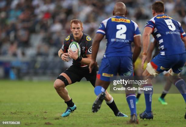 Philip van der Walt of the Cell C Sharks during the Super Rugby match between Cell C Sharks and DHL Stormers at Jonsson Kings Park on April 21, 2018...