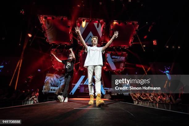 Ofenbach performs during the Radio Regenbogen 30th Anniversary Celebration at SAP Arena Mannheim on April 21, 2018 in Mannheim, Germany.