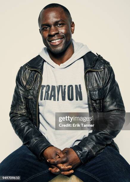 Gbenga Akinnagbe of the film Egg poses for a portrait during the 2018 Tribeca Film Festival at Spring Studio on April 21, 2018 in New York City.