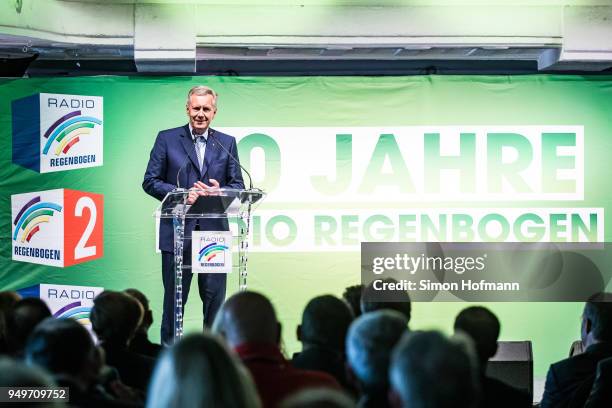 Christian Wulff attends the Radio Regenbogen 30th Anniversary Celebration VIP Hospitality at Altes Hallenbad on April 21, 2018 in Heidelberg, Germany.