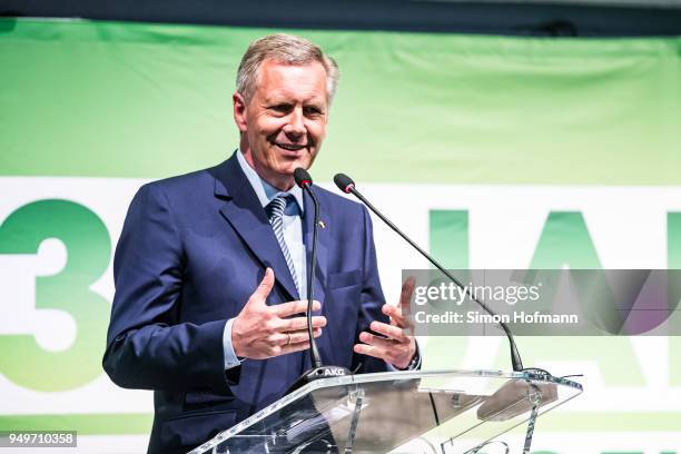 Christian Wulff attends the Radio Regenbogen 30th Anniversary Celebration VIP Hospitality at Altes Hallenbad on April 21, 2018 in Heidelberg, Germany.