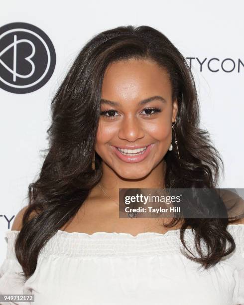 Nia Sioux attends the 2018 Beautycon NYC at The Jacob K. Javits Convention Center on April 21, 2018 in New York City.