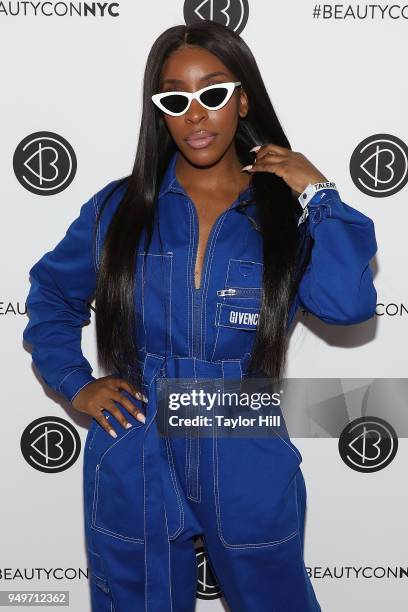 Jackie Aina attends the 2018 Beautycon NYC at The Jacob K. Javits Convention Center on April 21, 2018 in New York City.