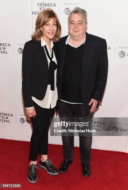 Director Sophie Lorain and producer Martin Paul-Hus attend a screening of "Slut In A Good Way" during the 2018 Tribeca Film Festival at Cinepolis...