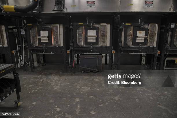 Glass furnaces stand at the Corning Inc. Sullivan Park Science & Technology Center in Corning, New York, U.S., on Tuesday, March 28, 2017. Corning, a...