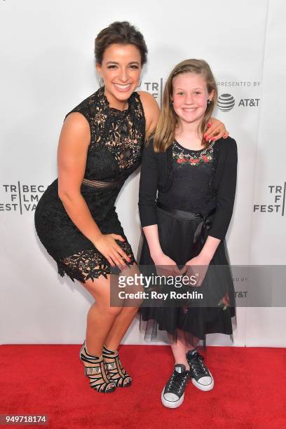 Victoria Arlen and Hayley Wright attend the Shorts Program: Locked in during the 2018 Tribeca Film Festival at Regal Battery Park 11 on April 21,...