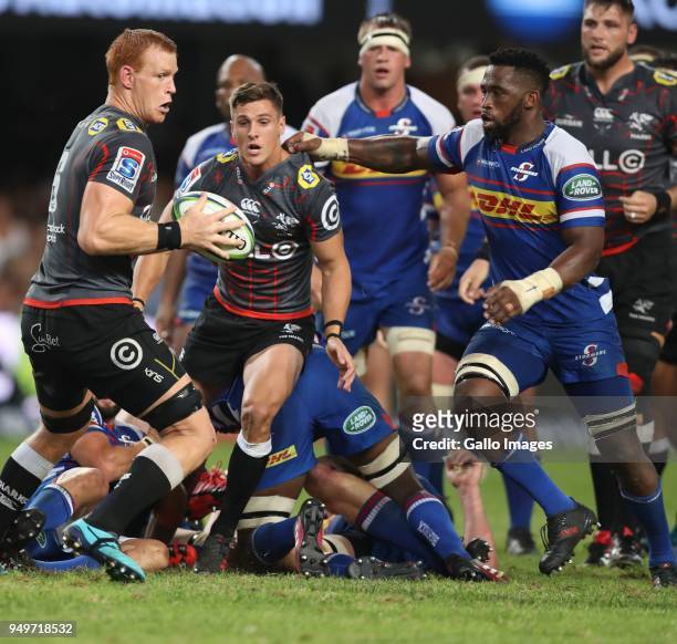 Philip van der Walt of the Cell C Sharks during the Super Rugby match between Cell C Sharks and DHL Stormers at Jonsson Kings Park on April 21, 2018...